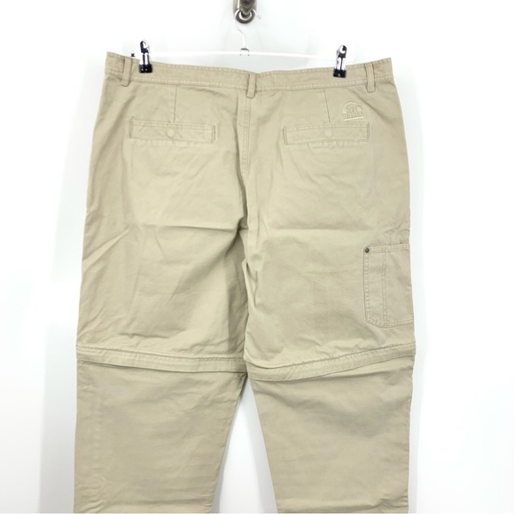 Sorel Men Size 42 x 30 Pants Beige Cotton Canvas Convertible Work Zip Off Shorts - Picture 4 of 7